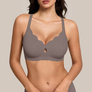 Wireless Seamless Bra with Scalloped Wave Neckline
