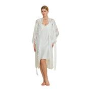 Lace Robe and Satin Slip Nightgown Set