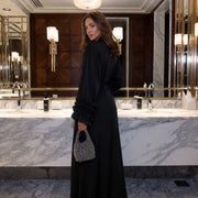 Long Wrap Robe with Ruffled Bell Cuffs