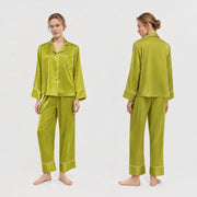 Classic Piped Satin Pajama Set for Women