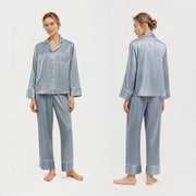 Classic Piped Satin Pajama Set for Women